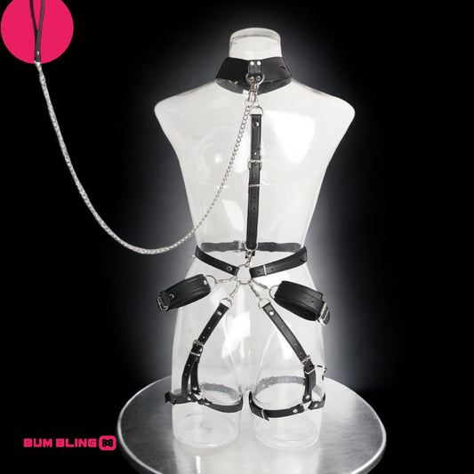 BDSM-Harnas met Halsband Ketting en Boeien