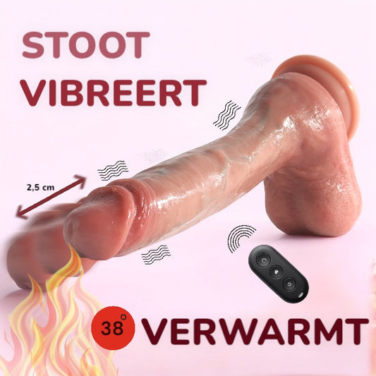 Verwarmende Vibrator Dildo met Zuignap